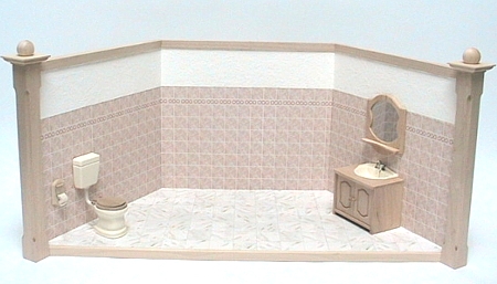 Puppenzimmer, tapeziert, Tapete2